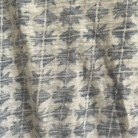 Ana scoop neck woman top 100% cotton XL blue white cuff sleeve casual stretch - Picture 9 of 9